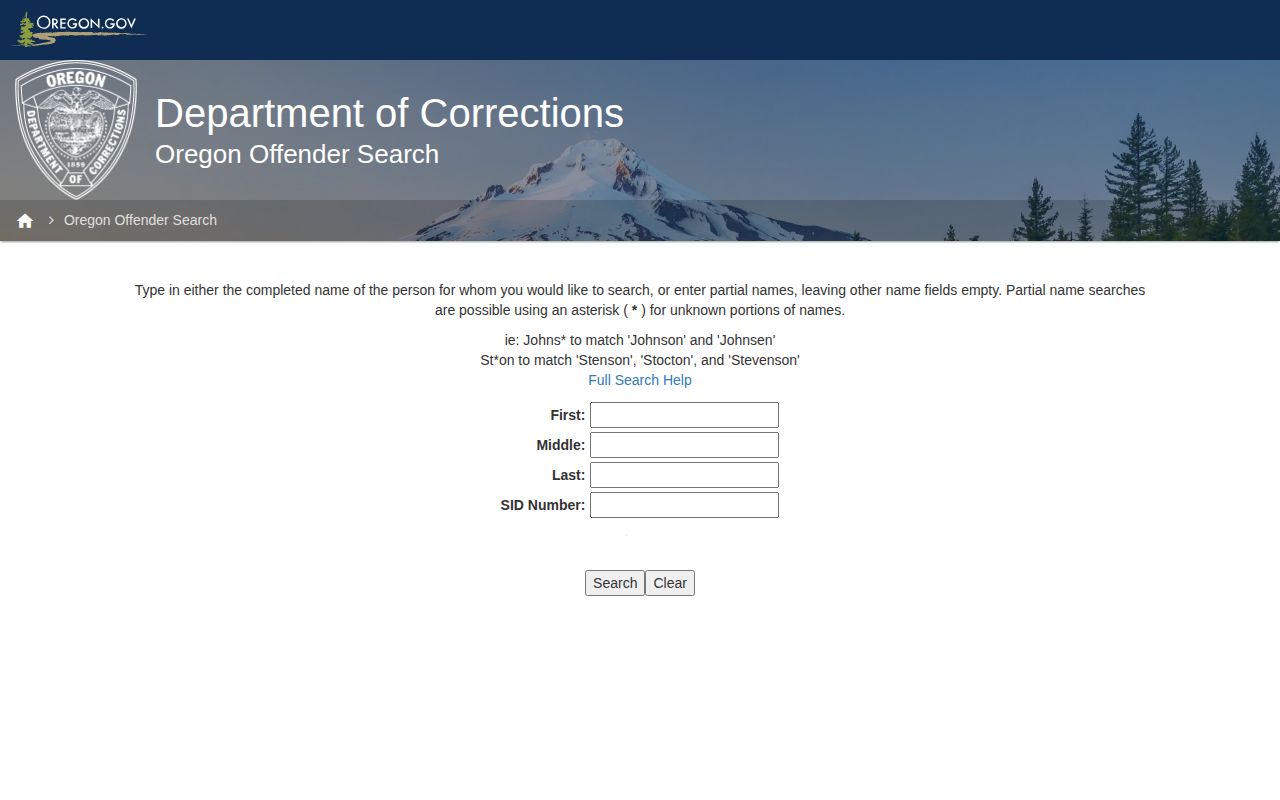 Oregon offender search for Crook County released inmates
